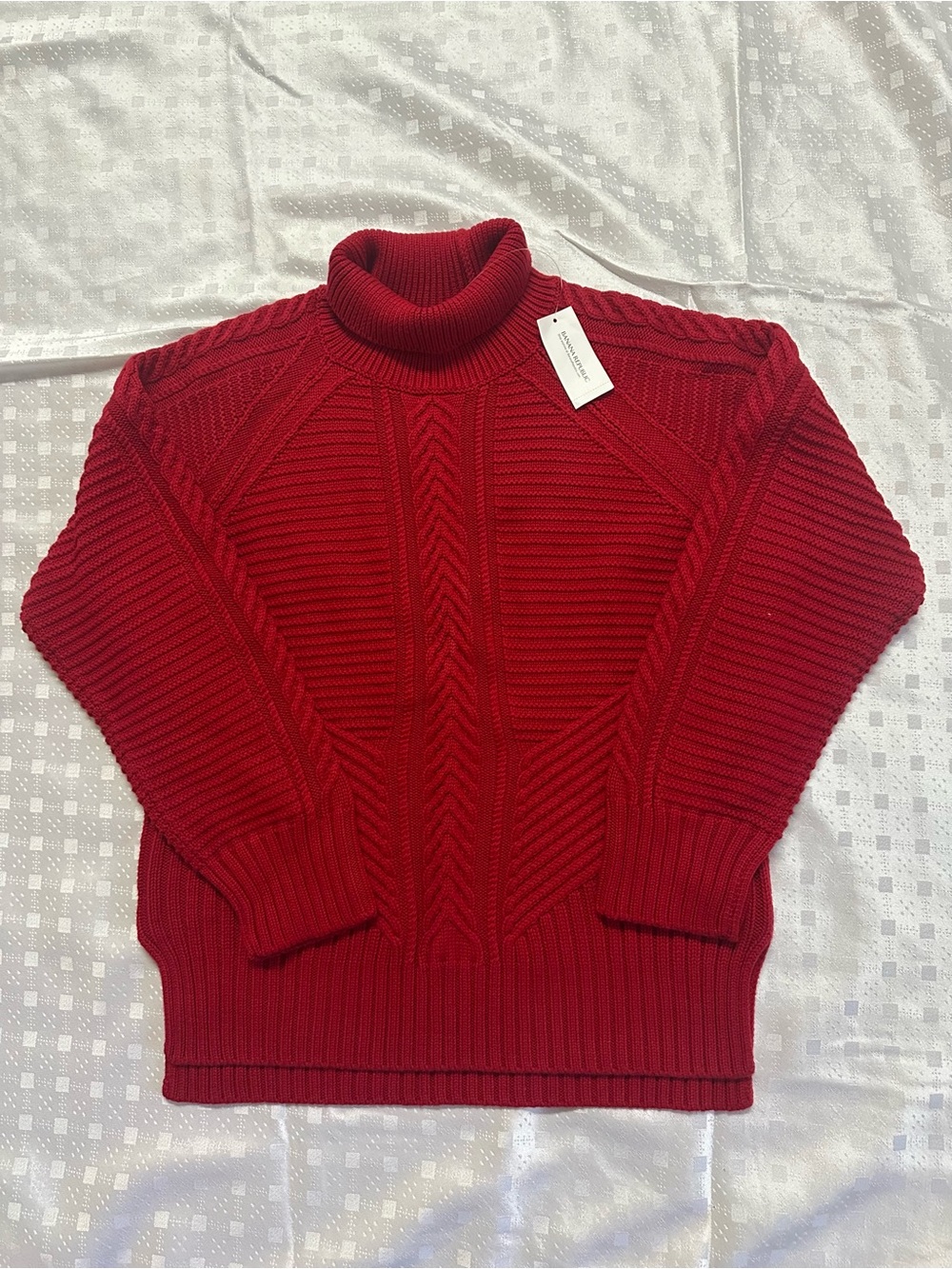 Banana Republic Red Cable Knit Turtleneck Sweater